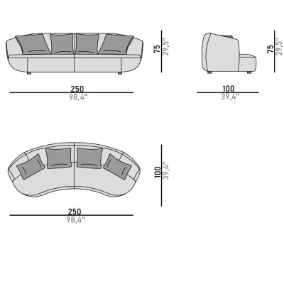 Диван троен, колекция Matrix